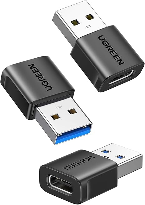 UGREEN USB-A to USB-C Adapter 3 Pack – 10Gbps Data Transfer & Fast Charging Converter