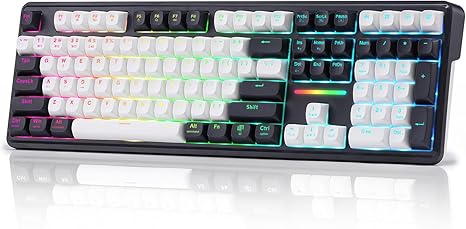 Redragon K745 PRO Wireless Gasket RGB Gaming Keyboard, 108 Keys Mechanical Keyboard w/Extra 4 Hotkeys, Hot-Swap South-Facing LED Socket, 5-Layer…