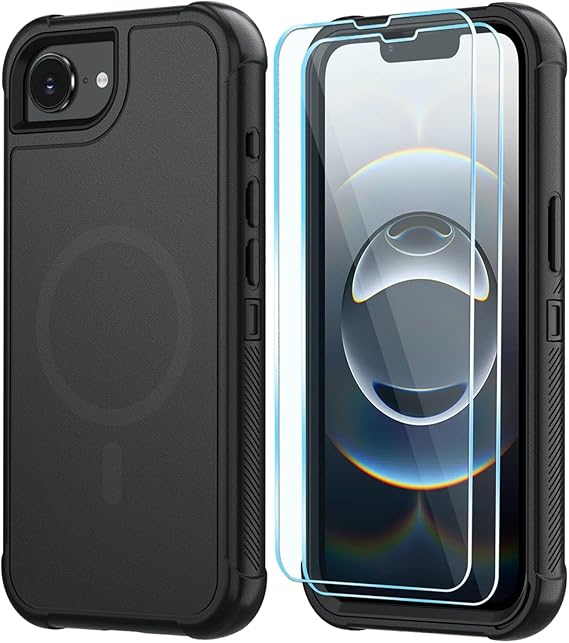 DUEDUE Magnetic Case Compatible with iPhone 16e Phone Case,iPhone 16e Case MagSafe with Ring Holder Stand Slim Translucent Matte Drop Shockproof…