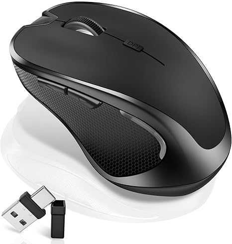 Bluetooth Wireless Mouse Built-in Mouse Jiggler for MacBook Pro MacBook Air Mac Laptop iPad Pro Computer PC, Rechargeable Silent Slim Wireless…