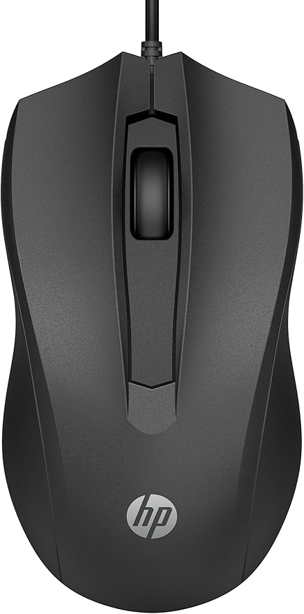 HP Wired Mouse 100 - Precise Optical Sensor with 1600 DPI - Easy USB Connection - Ambidextrous Design - 3 Button Control & Built-in Scrolling…